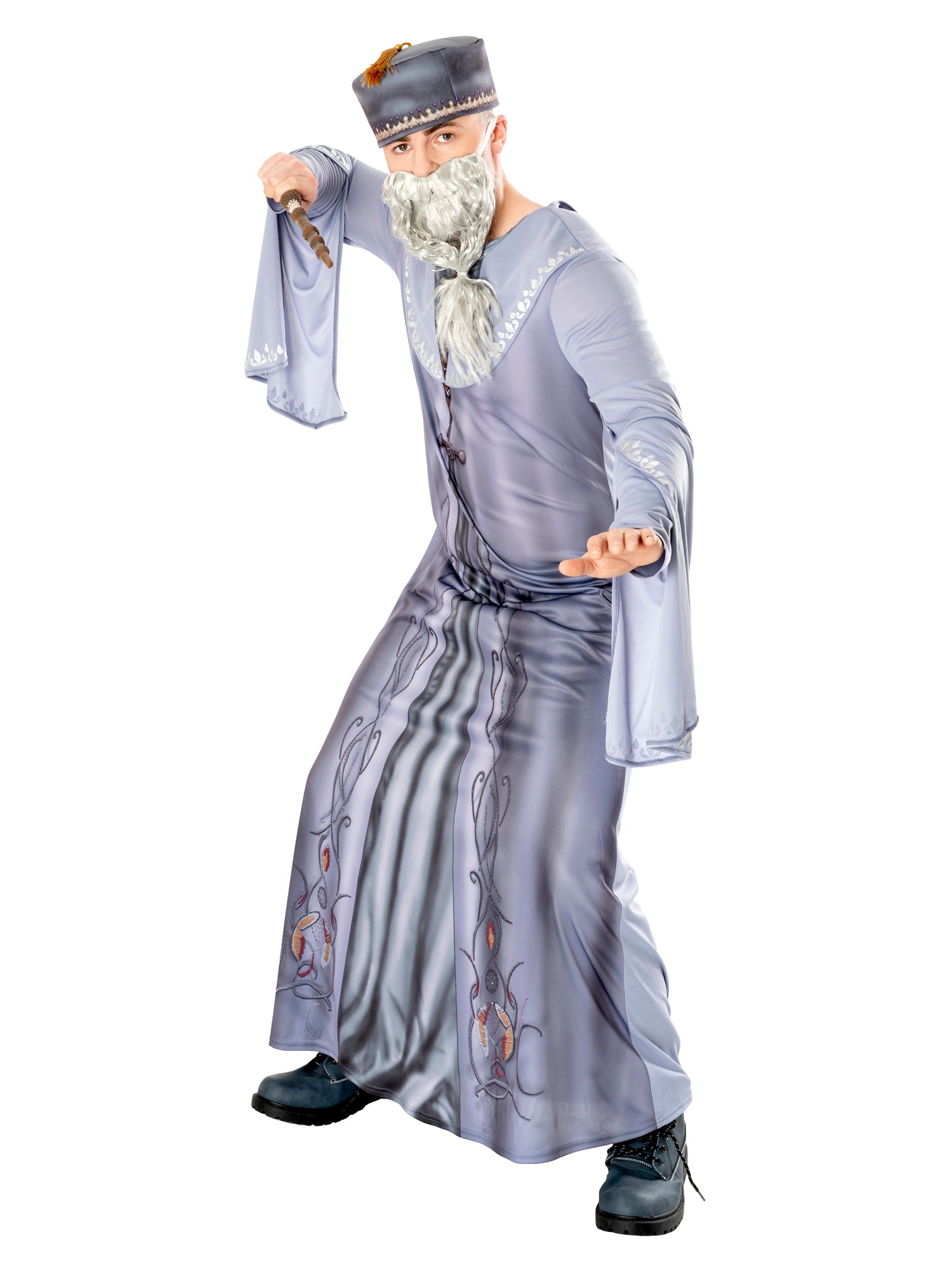 Rubies Dumbledore Kostüm für Erwachsene mit Hut und Filzbart – Seitenansicht