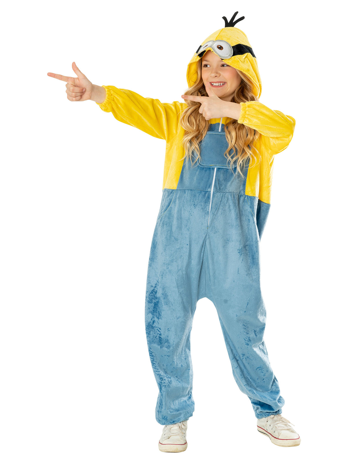 Rubies Minion Kinderkostüm Onesie mit Kapuze – Detailansicht