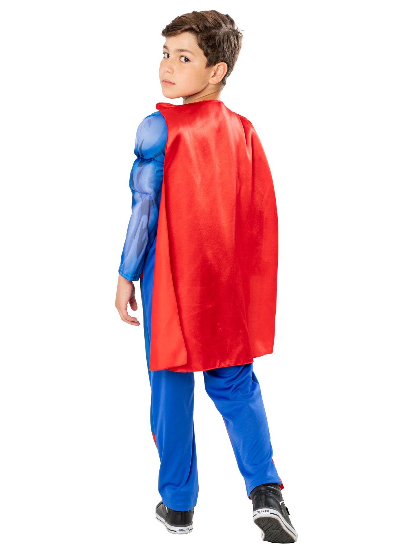Rubies Superman Kinderkostüm für Jungen mit gepolstertem Anzug und abnehmbarem Umhang – Detailansicht