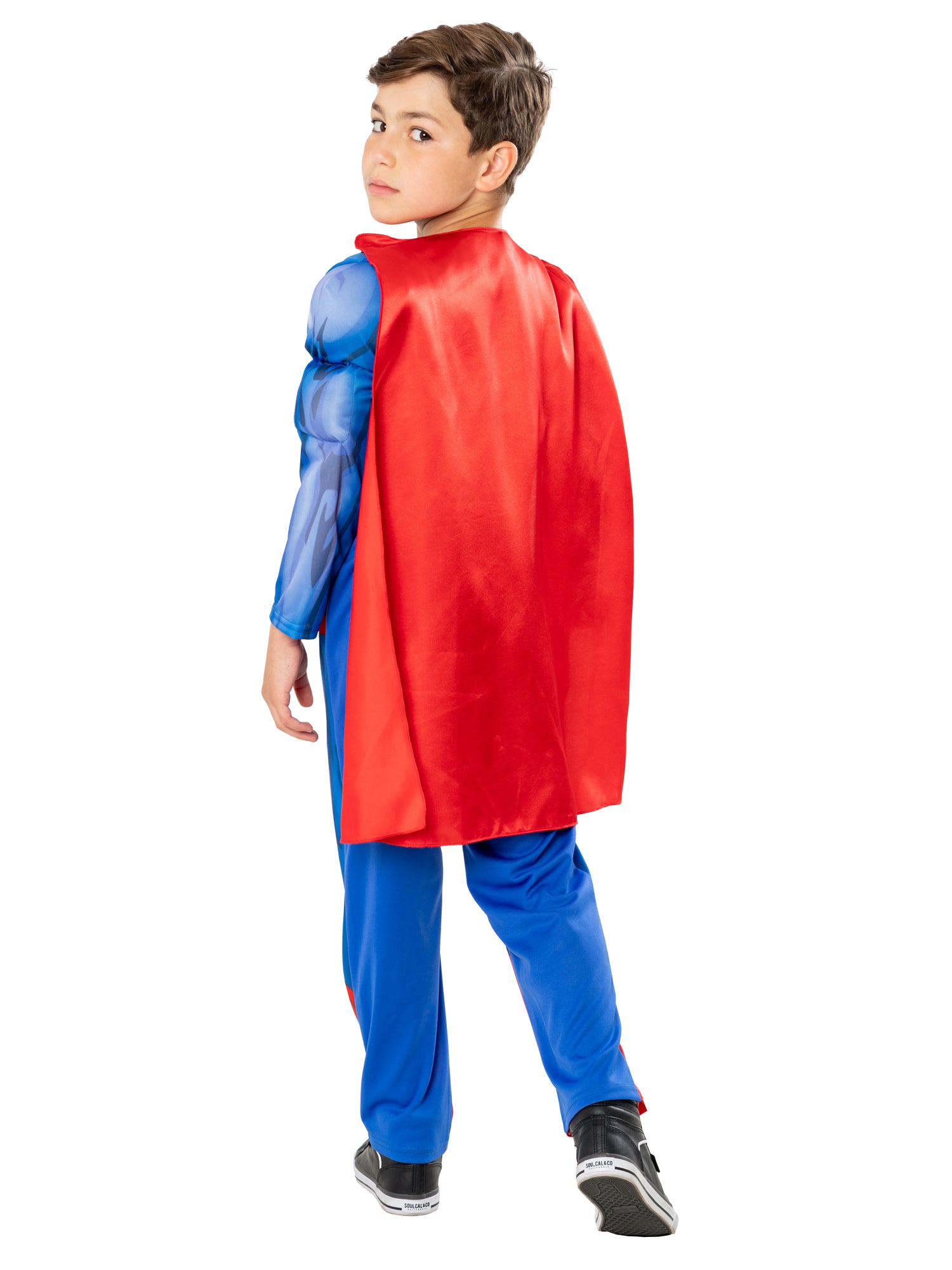 Rubies Superman Kinderkostüm für Jungen mit gepolstertem Anzug und abnehmbarem Umhang – Detailansicht