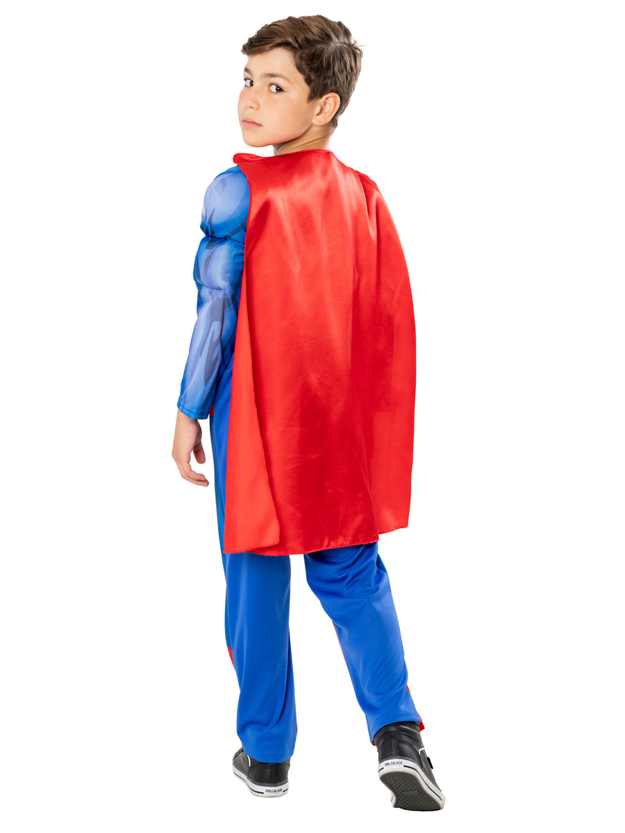 Rubies Superman Kinderkostüm für Jungen mit gepolstertem Anzug und abnehmbarem Umhang – Detailansicht
