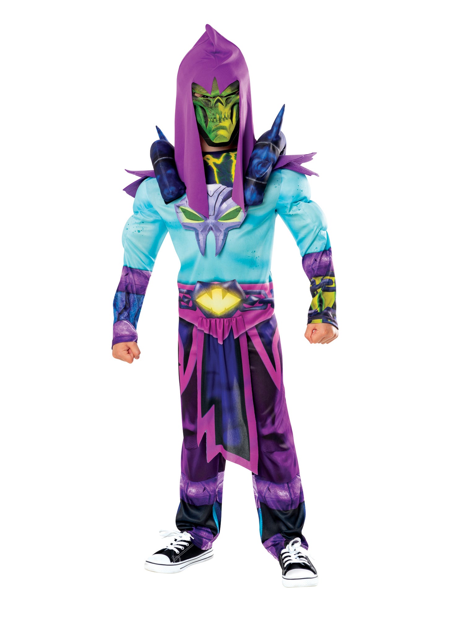 Rubies Skeletor Deluxe Kinderkostüm für Jungen mit Overall, Rüstung und Maske – Produktansicht