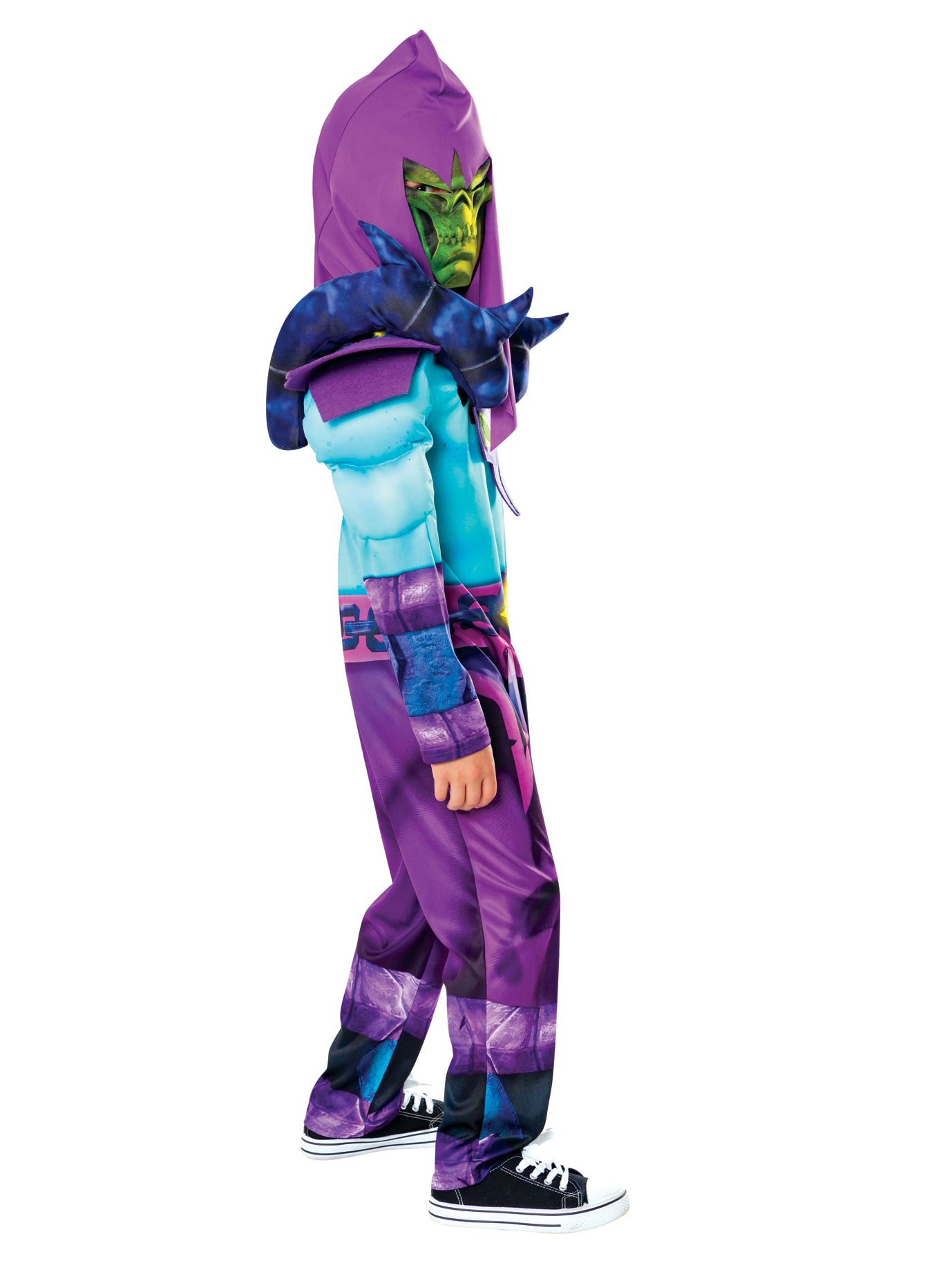 Rubies Skeletor Deluxe Kinderkostüm für Jungen mit Overall, Rüstung und Maske – Seitenansicht