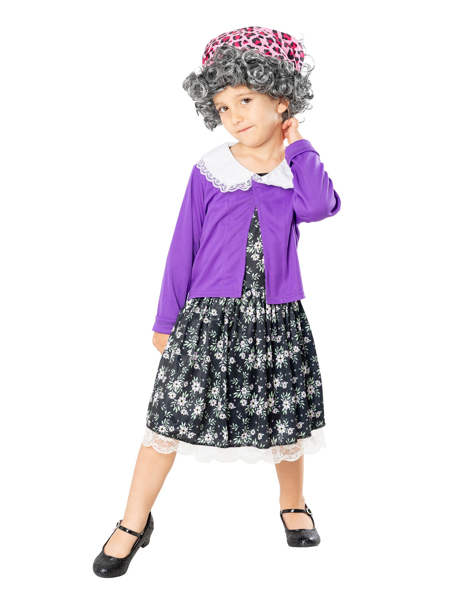 Rubies Little Old Lady Kinderkostüm für Mädchen mit Kleid, Jacke und Headpiece – Produktansicht