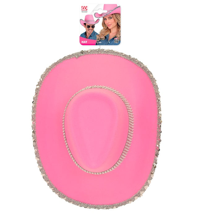 Pinker Cowgirl Partyhut als Fasnacht-Accessoire