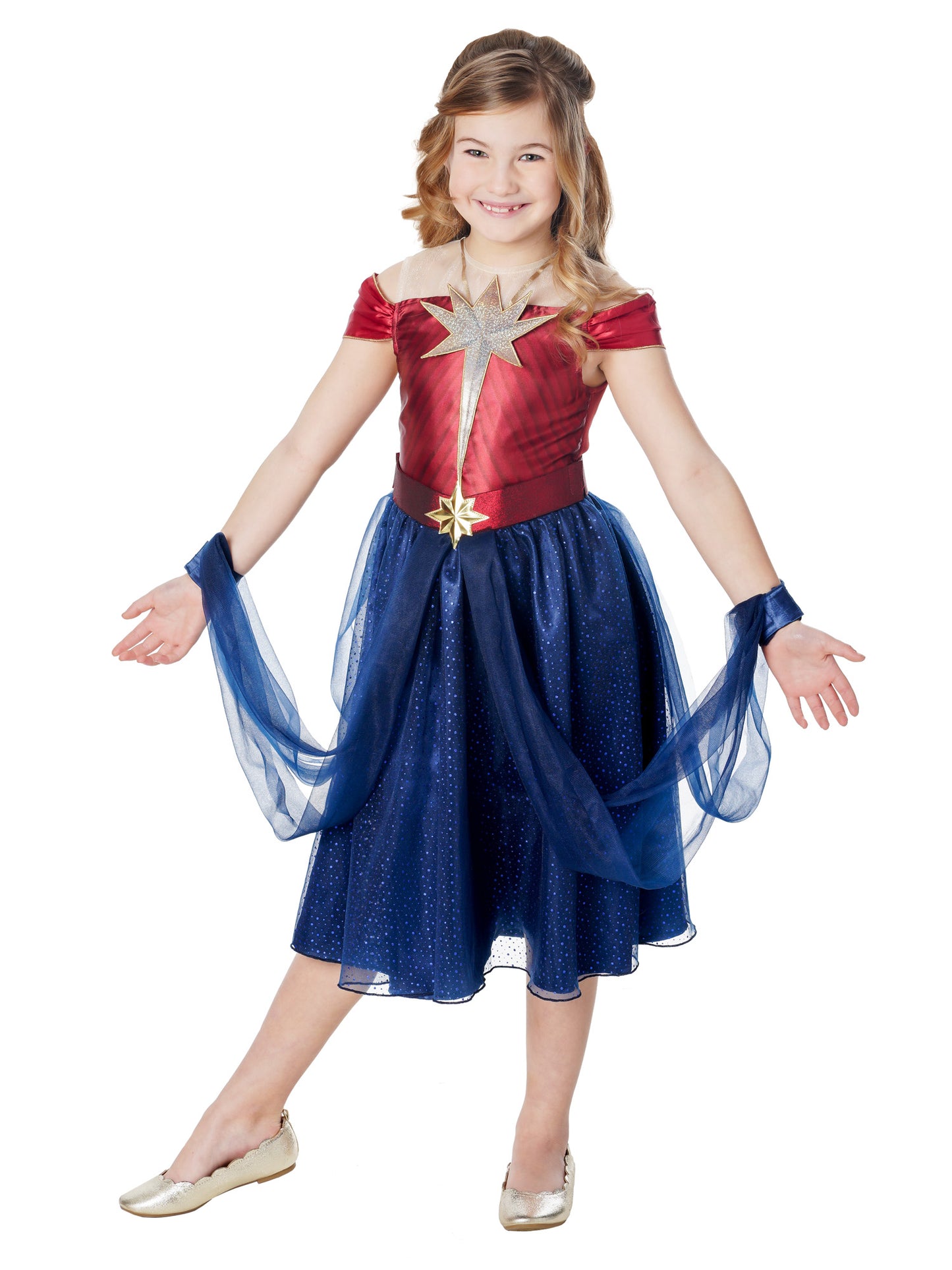 Rubies Captain Marvel Dress Kinderkostüm für Mädchen
