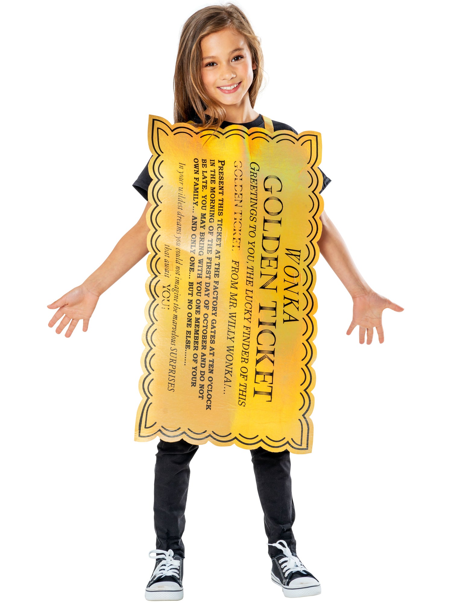 Rubies Golden Ticket Kinderkostüm für Jungen aus Willy Wonka and The Chocolate Factory – Produktansicht