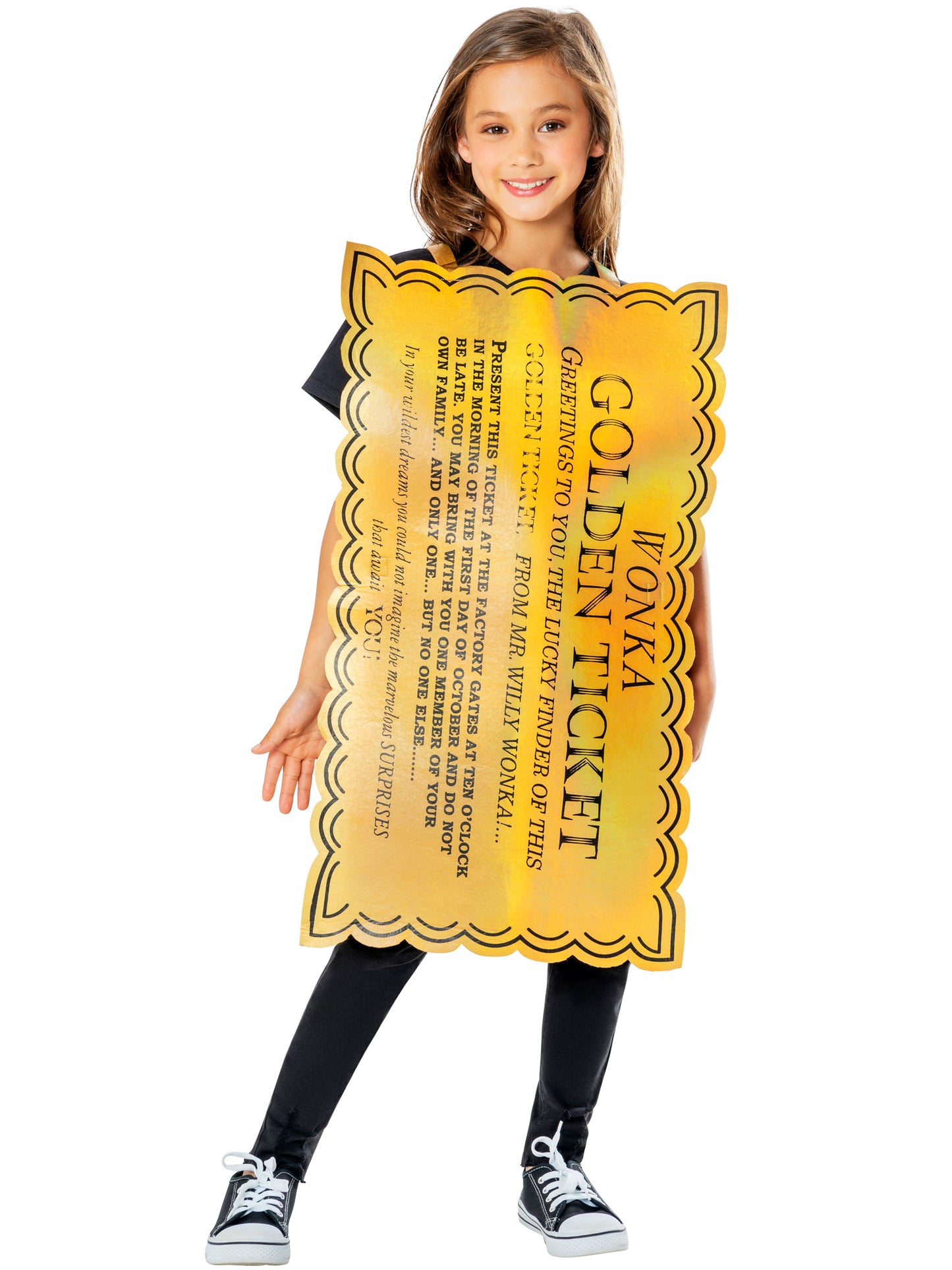 Rubies Golden Ticket Kinderkostüm für Jungen aus Willy Wonka and The Chocolate Factory – Rückansicht