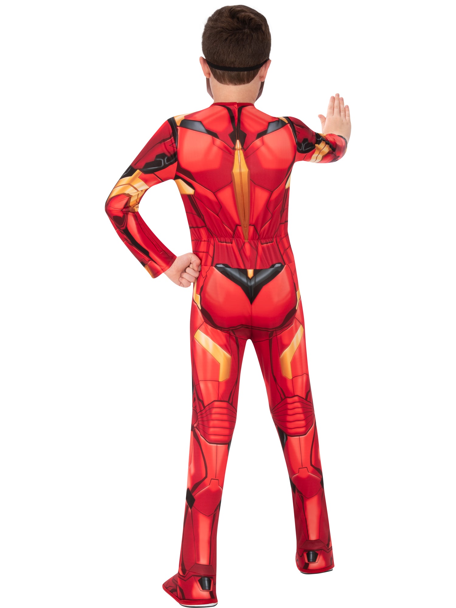 Iron Man Kinderkostüm von Rubies mit Overall und Maske – Detailansicht