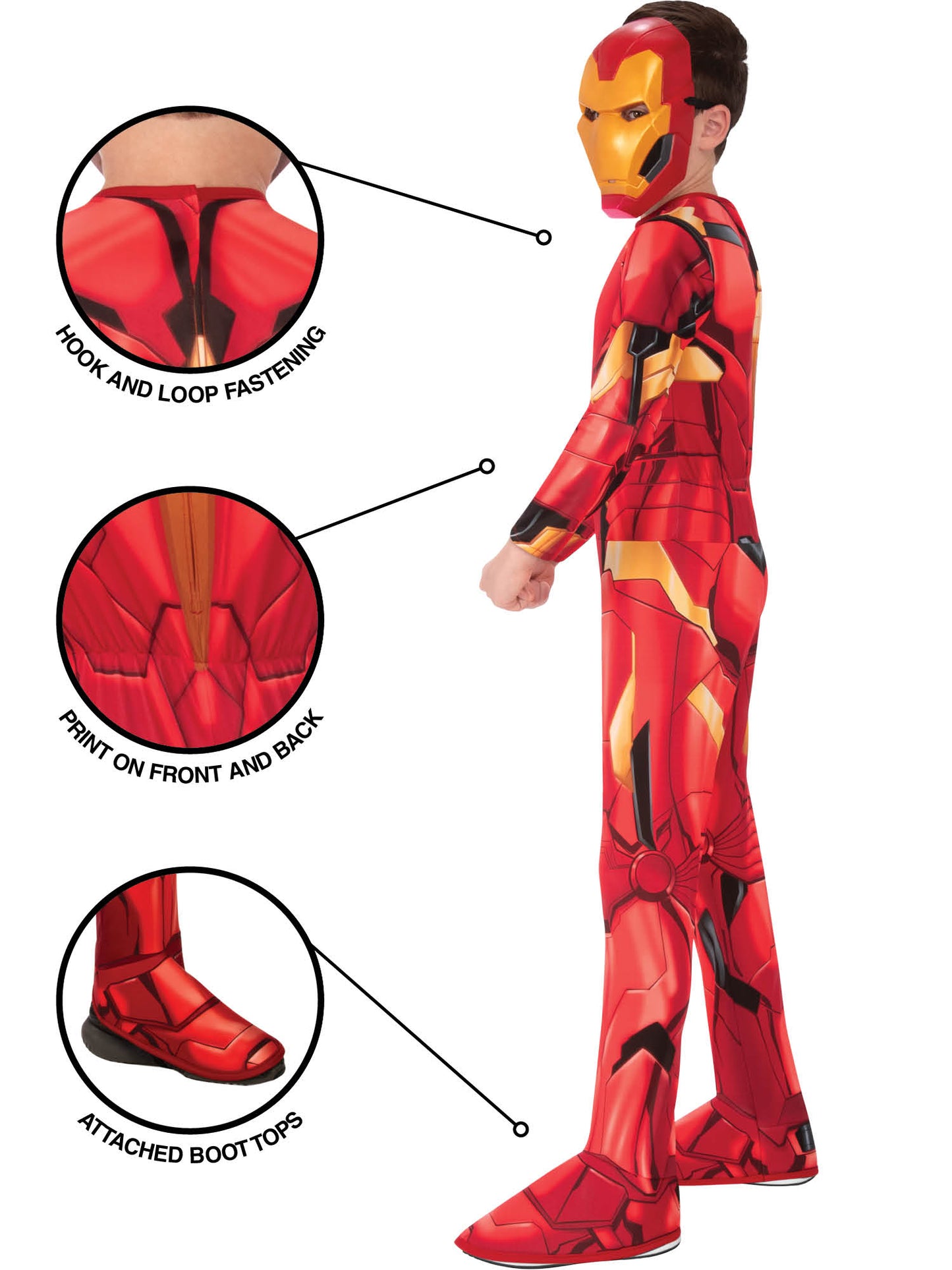 Iron Man Kinderkostüm von Rubies mit Overall und Maske – Rückansicht
