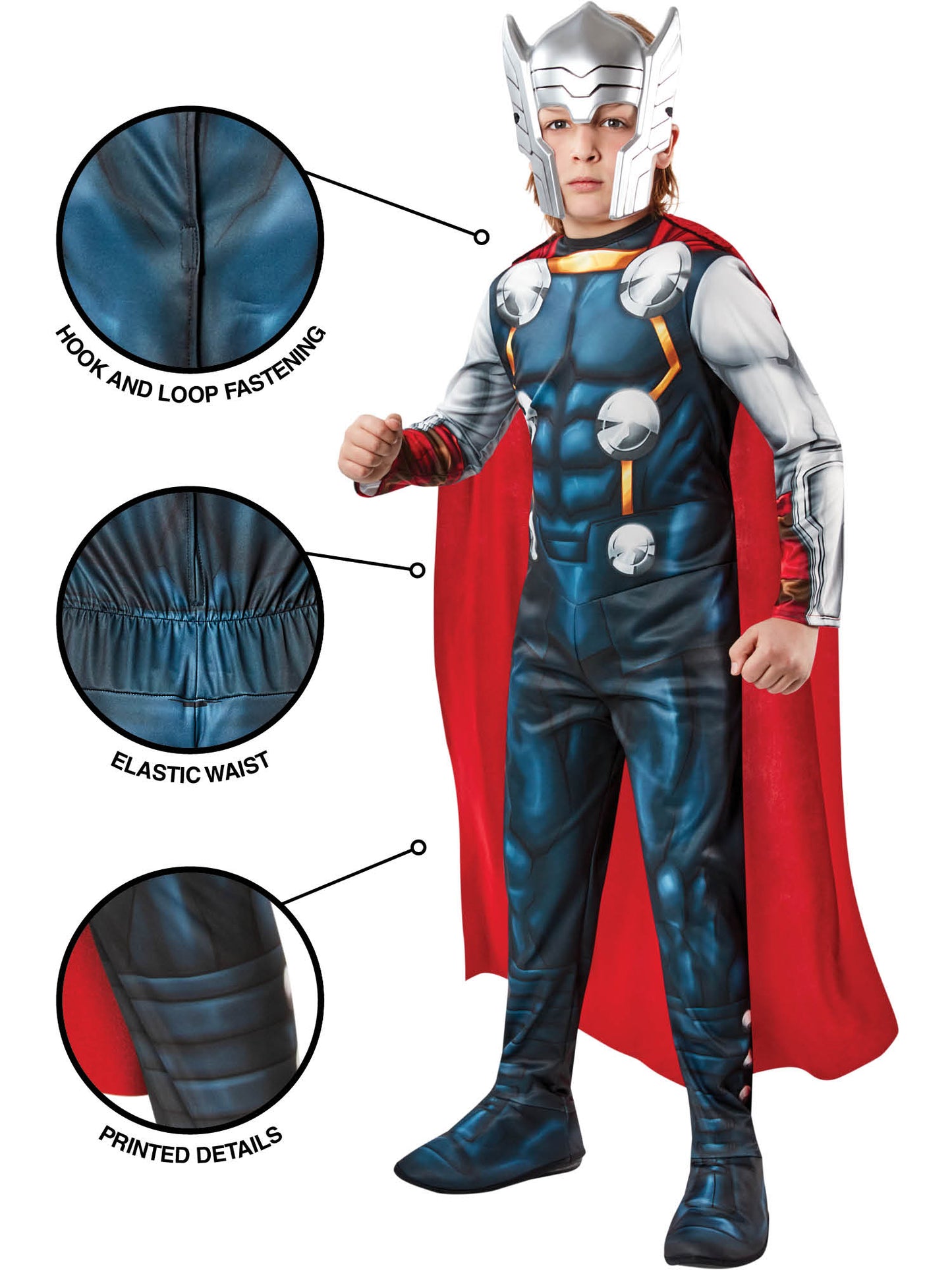 Rubies Thor Kinderkostüm für Jungen mit Overall und Maske – Rückansicht