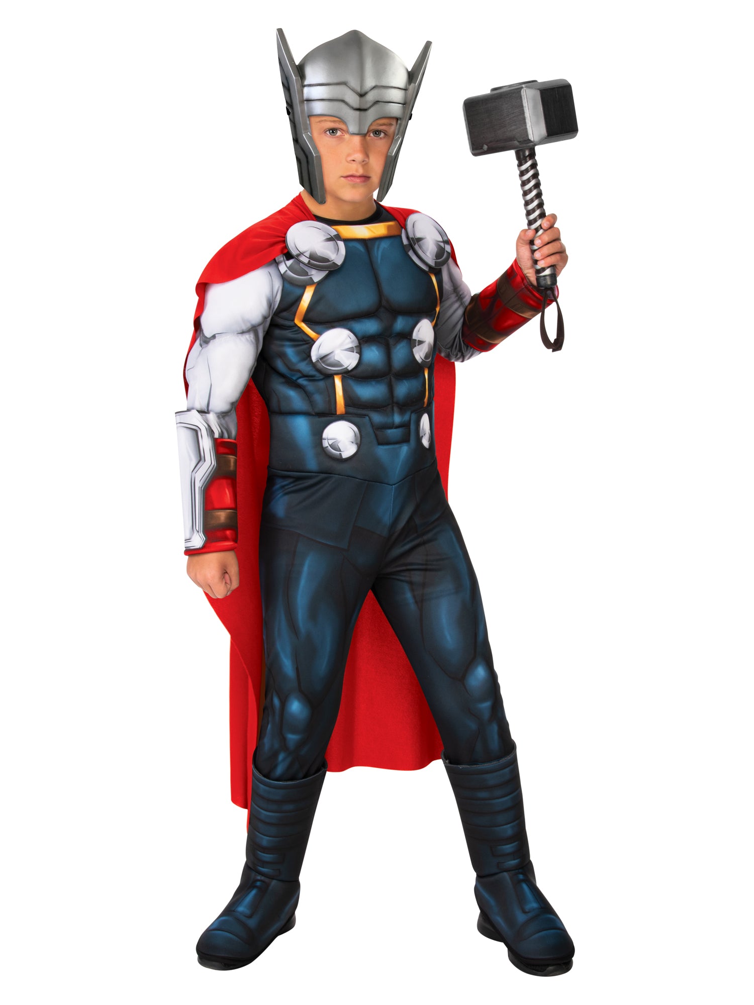 Rubies Marvel Thor Deluxe Kinderkostüm für Jungen mit Overall, Stiefelüberzügen und Maske – Produktansicht