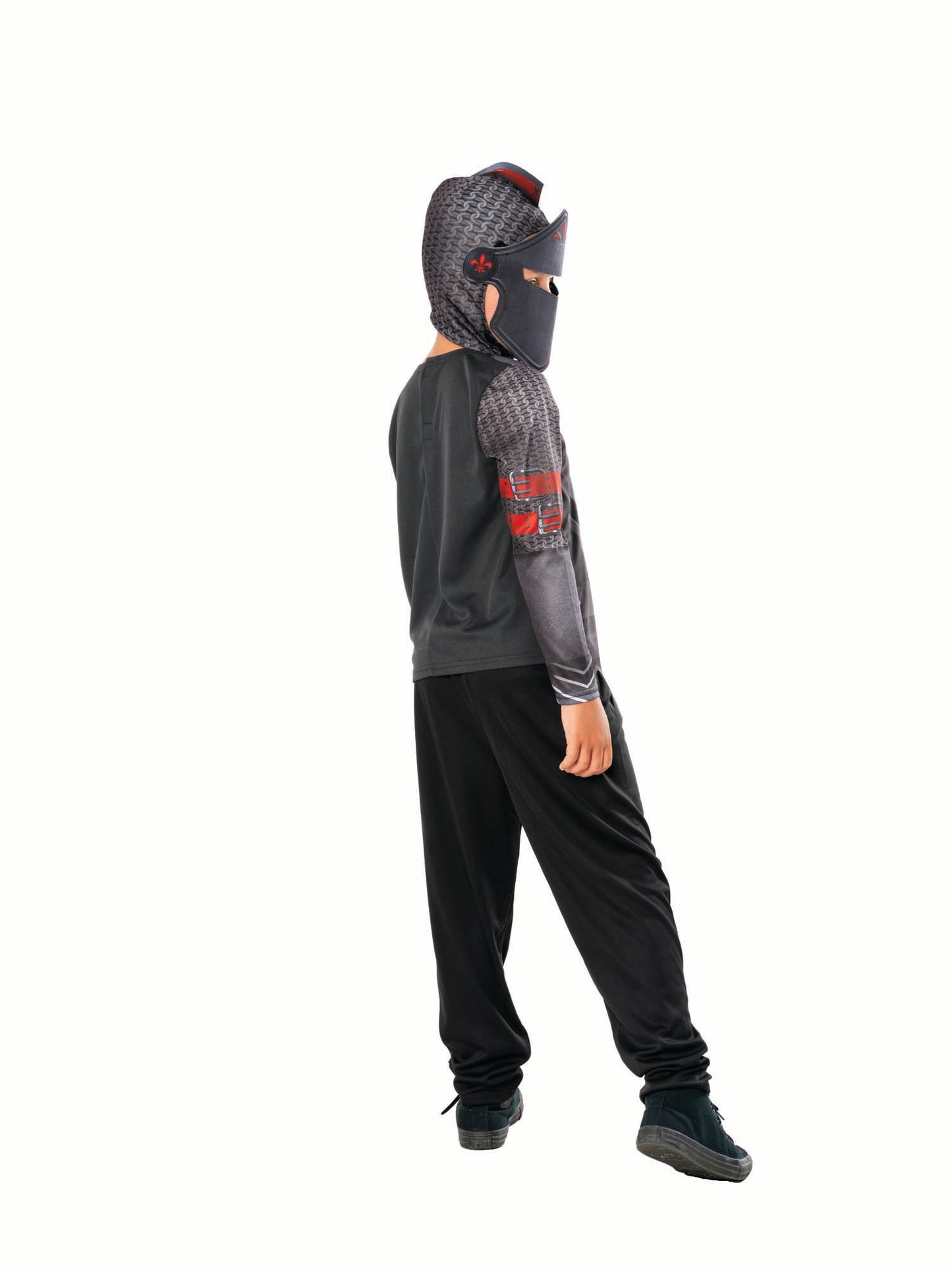 Rubies Black Knight Kinderkostüm für Jungen mit Top, Hose und Snood-Maske – Detailansicht
