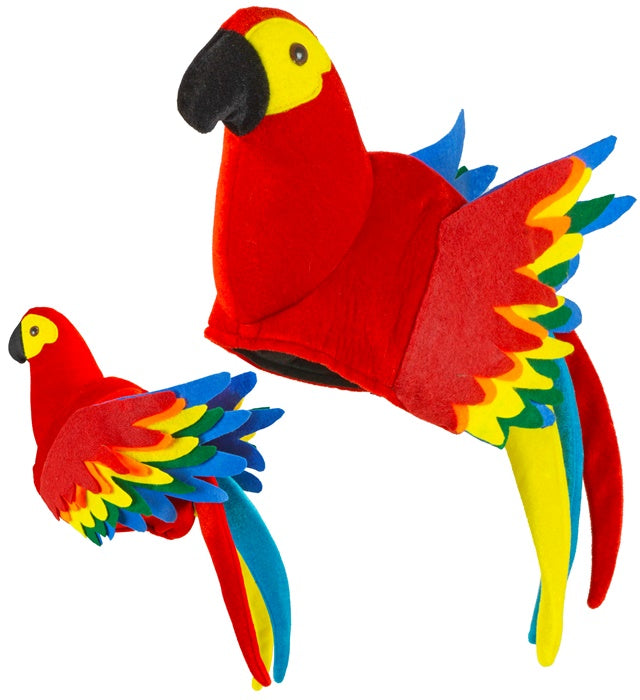 Bunter Papagei Hut mit lebhaften Farben und detailreichem Design für Fasnacht und Karneval