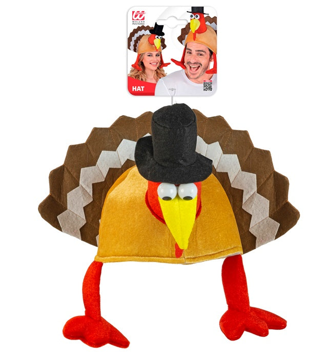 Truthahn-Hut als lustiges Kostümzubehör für Fasnacht und Mottopartys