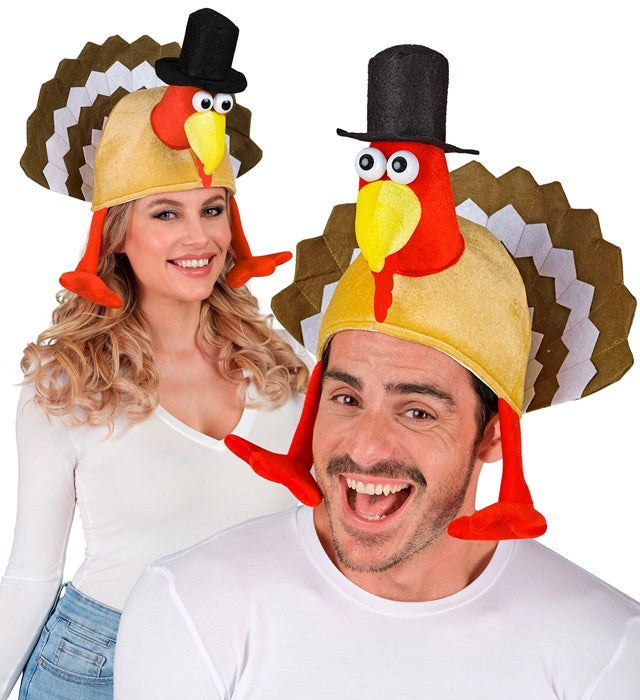 Truthahn-Hut als lustiges Kostümzubehör für Fasnacht und Mottopartys