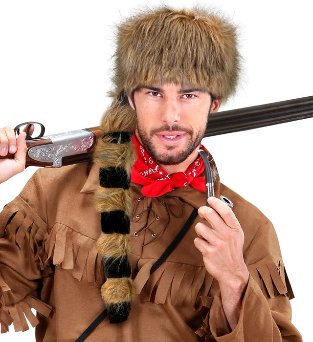 Warme Trapper Mütze mit Ohrklappen in braun für Fasnacht und Winter