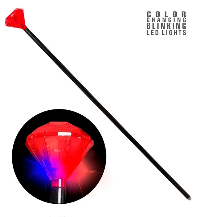 Blinkender Rubin-Stock mit rotem Licht, 88 cm lang