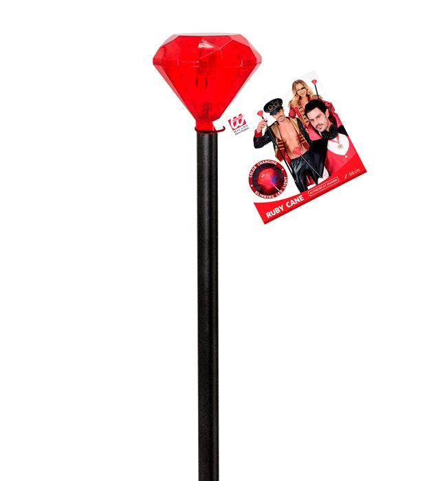 Blinkender Rubin-Stock mit rotem Licht, 88 cm lang