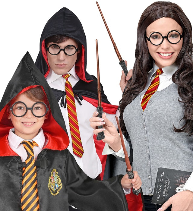 Zauberlehrling Kinderkostüm mit Zauberstab und Brille für Fasnacht