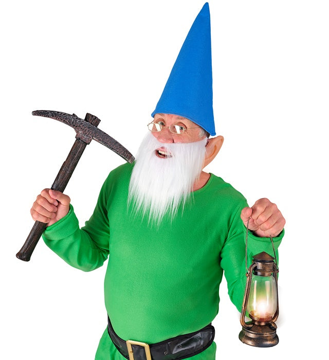 Blauer Zwerg Hut mit Bart und Ohren als Fasnacht Kostümzubehör
