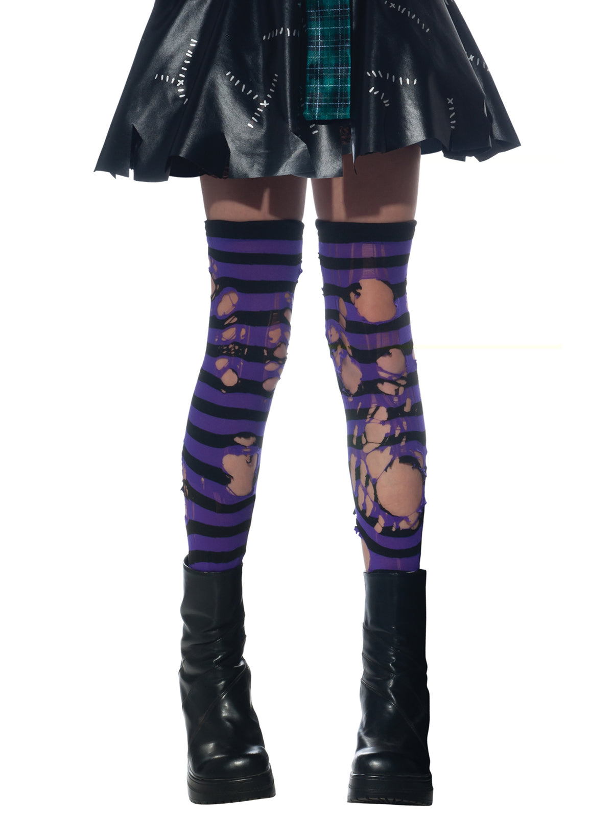 Rubies Purple Striped Tights Clothing Accessories