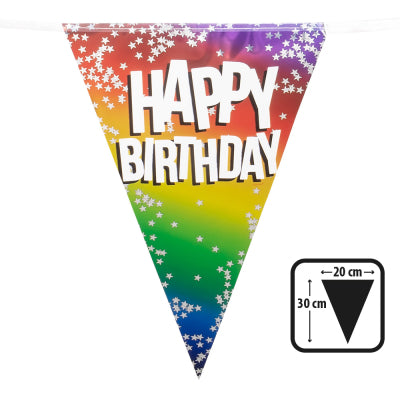 Boland Happy Birthday Folienbanner Girlande bunt 6 Meter wetterfest