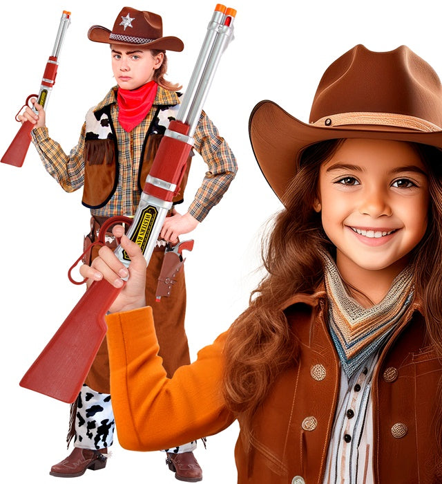 Kinder Cowboy Gewehr 63 cm als Kostümzubehör für Fasnacht und Karneval