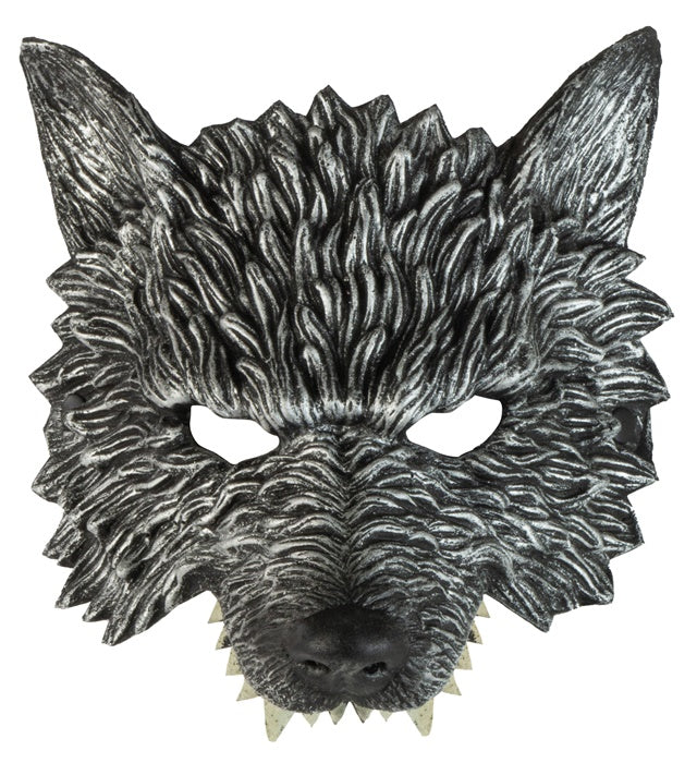 Kinnlose Wolfsmaske in realistischer Optik für Fasnacht und Karneval