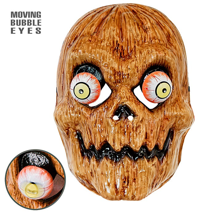 Kürbismaske mit wackelnden Augen in Orange für Halloween und Fasnacht