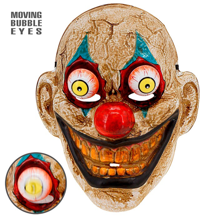 Clownsmaske mit wackelnden Augen für Fasnacht und Karneval