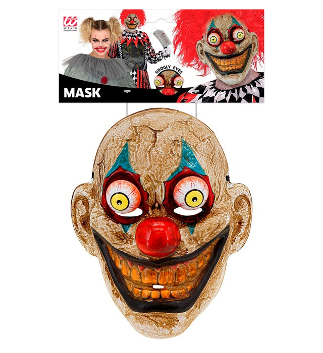 Clownsmaske mit wackelnden Augen für Fasnacht und Karneval