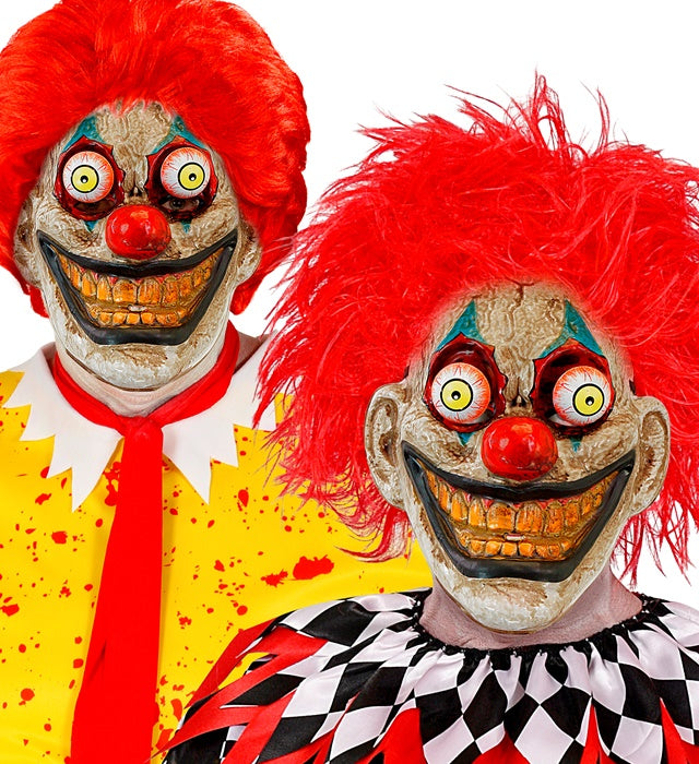 Clownsmaske mit wackelnden Augen für Fasnacht und Karneval