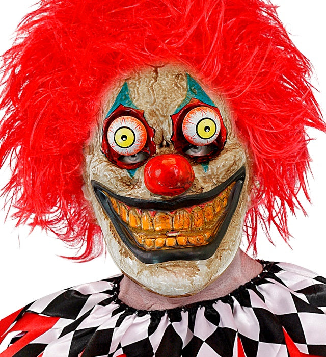Clownsmaske mit wackelnden Augen für Fasnacht und Karneval