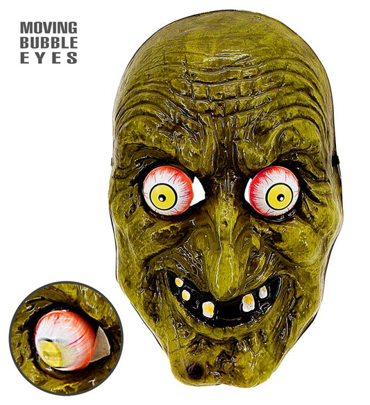 Hexenmaske mit wackelnden Augen als Halloween- und Fasnachtskostüm