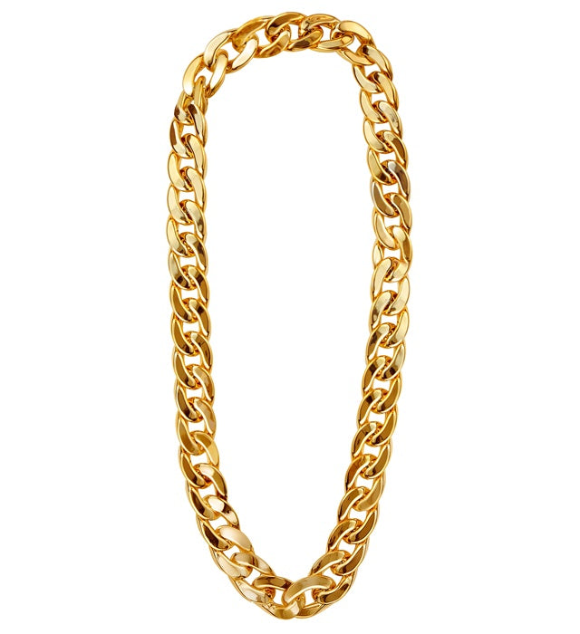 Goldene Halskette 72 cm als Fasnacht Accessoire