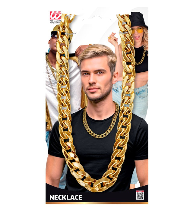 Goldene Halskette 72 cm als Fasnacht Accessoire