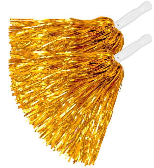 Set aus 2 goldenen Pompons für Fasnacht und Karneval