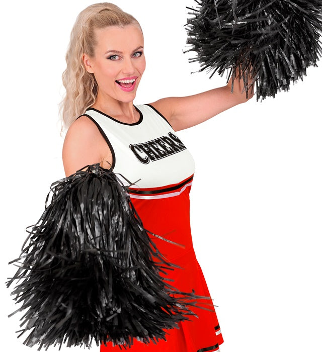 Schwarzer Pompon als Kostümzubehör für Fasnacht und Karneval