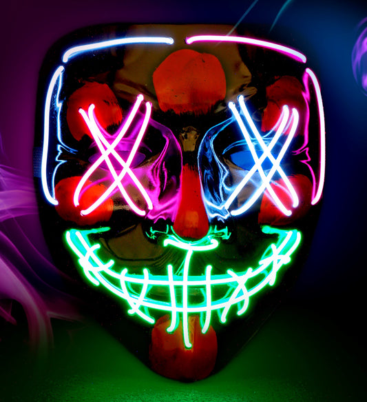 Gruselige X Maske mit Multi LED Beleuchtung