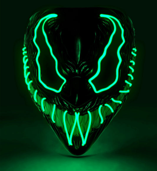 Grüne Monstermaske mit LED Beleuchtung