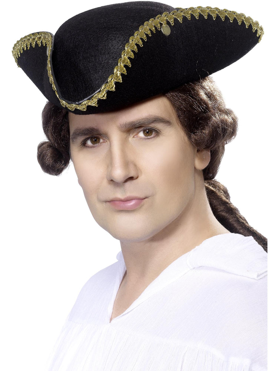 Smiffys schwarzer Dick Turpin Dreispitzhut aus Filz für Herren