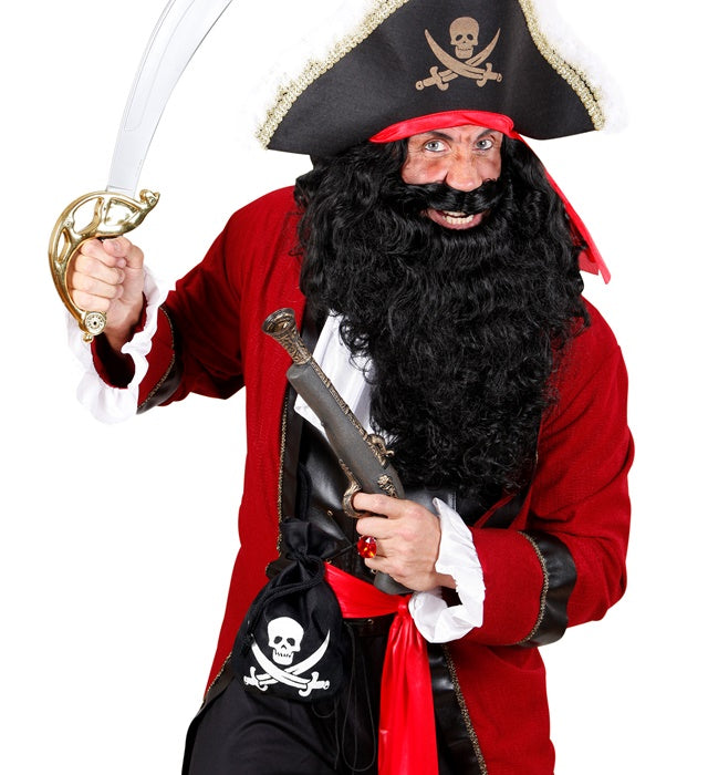 Piraten Geldbeutel mit Kordel in typischem Design für Fasnacht und Karneval