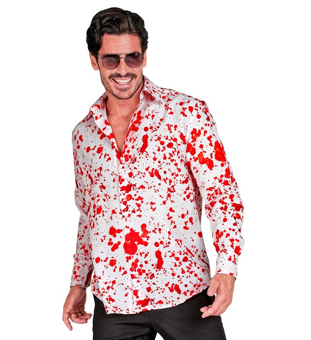 Blut Party Fashion Hemd mit auffälligem Blutfleck-Design für Halloween und Fasnacht