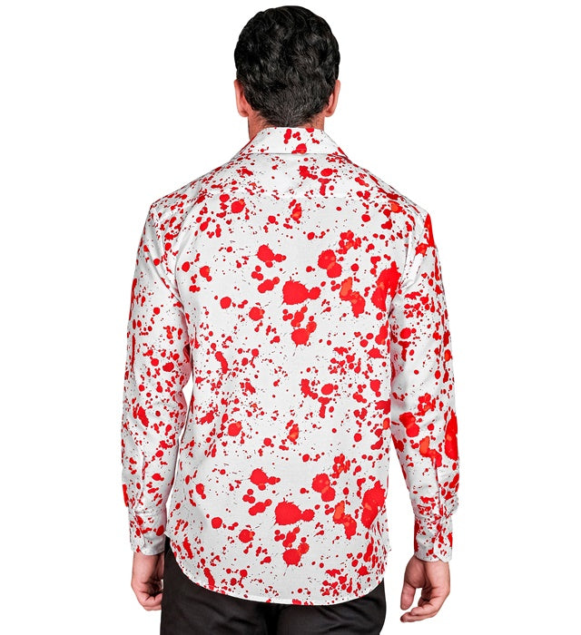 Blut Party Fashion Hemd mit auffälligem Blutfleck-Design für Halloween und Fasnacht
