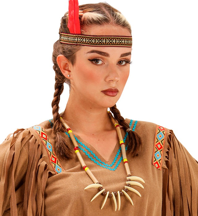 Farbenfrohe DELUXE Indianerhalskette als Fasnacht- und Karneval-Accessoire