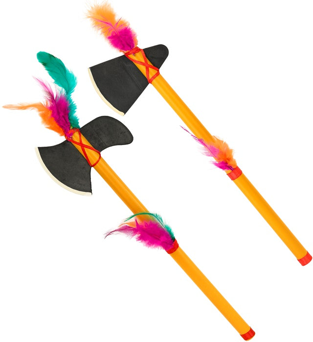 Set mit zwei 37 cm langen Indianerwaffen aus Kunststoff als Fasnacht Accessoire