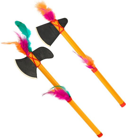 Set mit zwei 37 cm langen Indianerwaffen aus Kunststoff als Fasnacht Accessoire