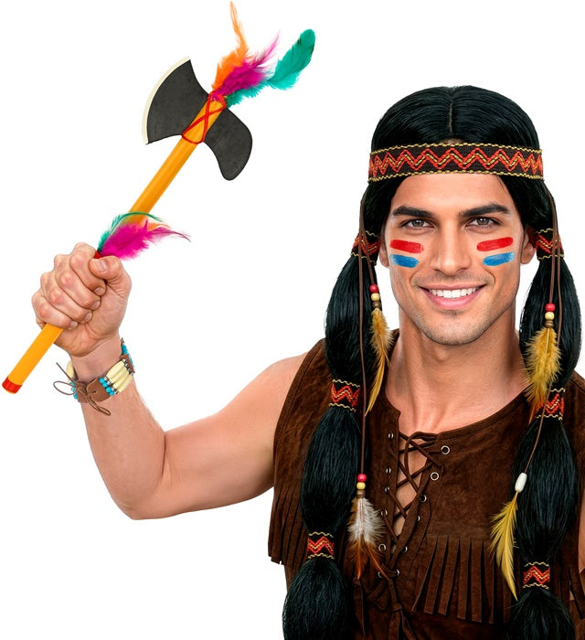 Set mit zwei 37 cm langen Indianerwaffen aus Kunststoff als Fasnacht Accessoire