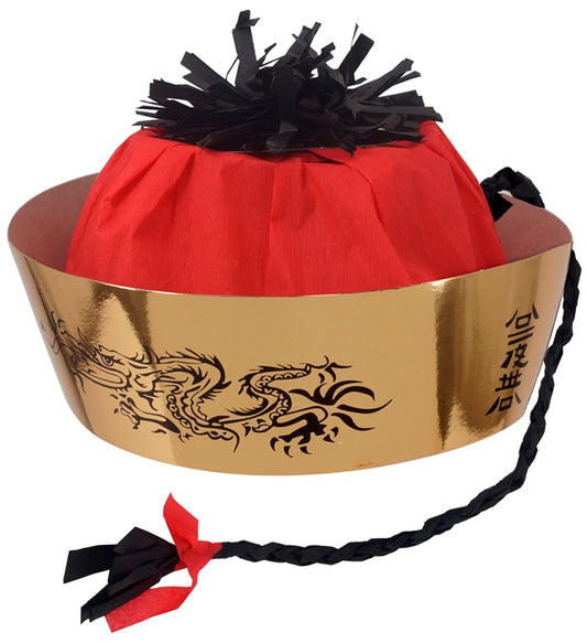 Leichter Chinesenhut aus Pappe für Fasnacht und Mottoparty